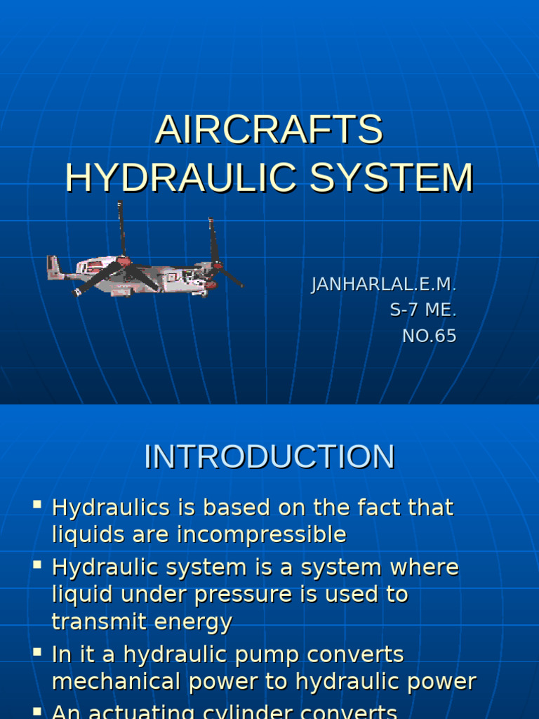Aircraft Hydraulic System Overview | PDF | Pump | Valve