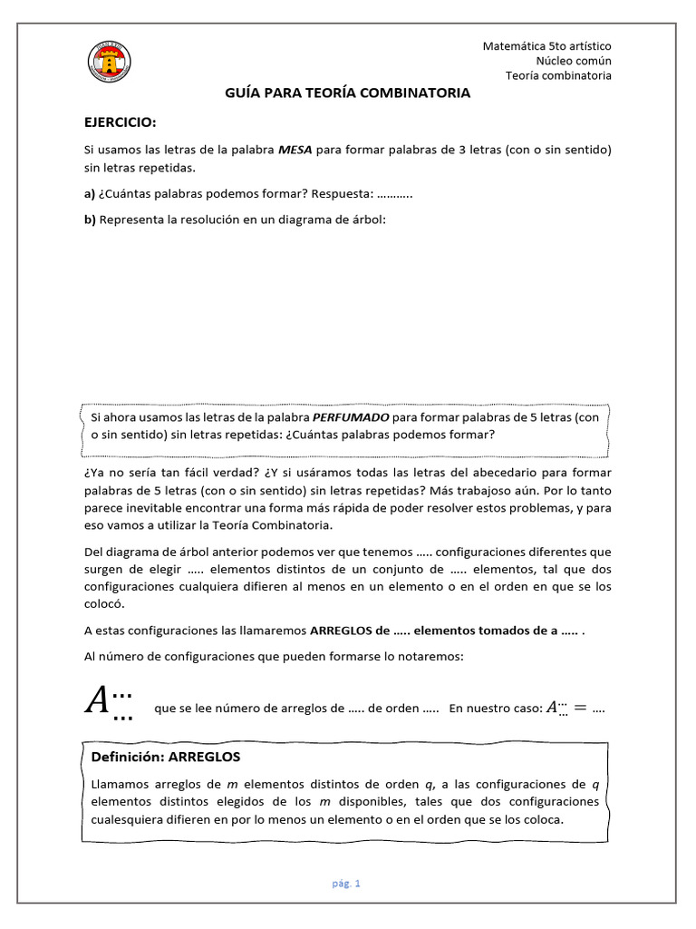 +Gu%c3%ada+Teor%c3%ada+combinatoria+AR | PDF | Combinatoria | Color