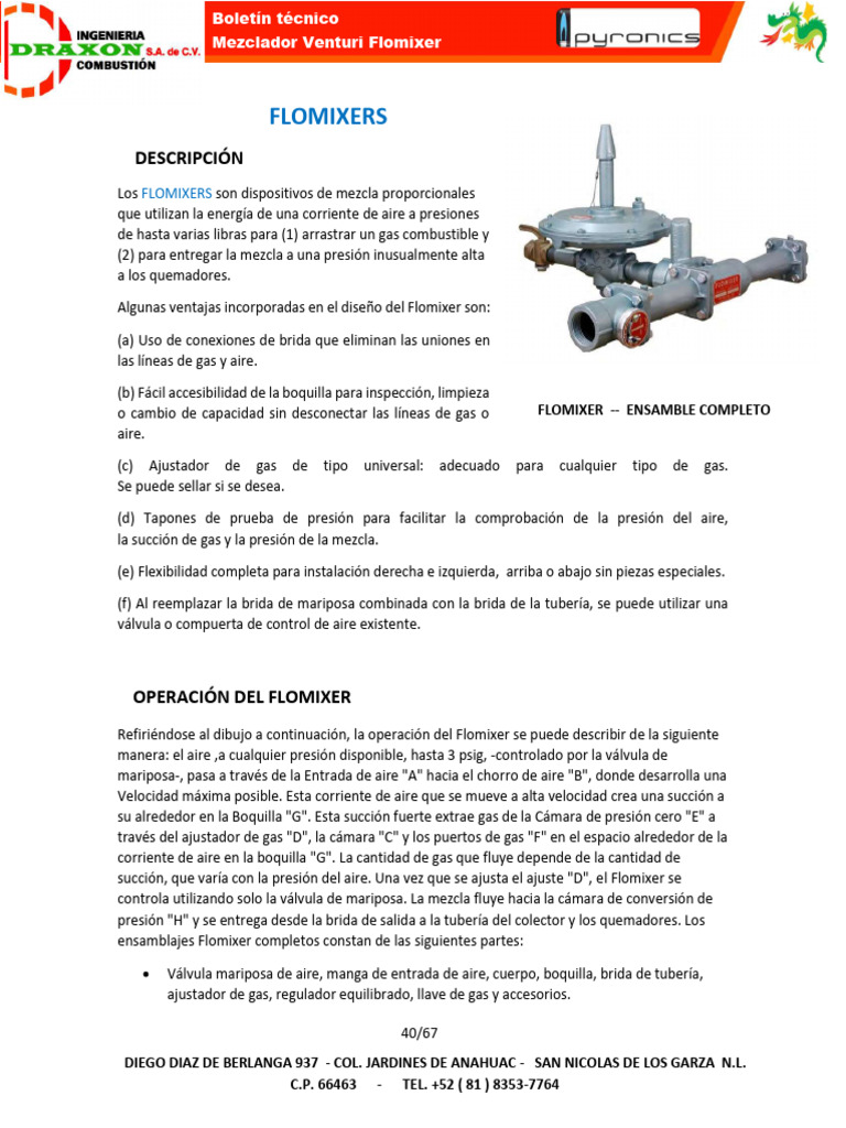 Flomixers 1 | PDF | Gases | Válvula