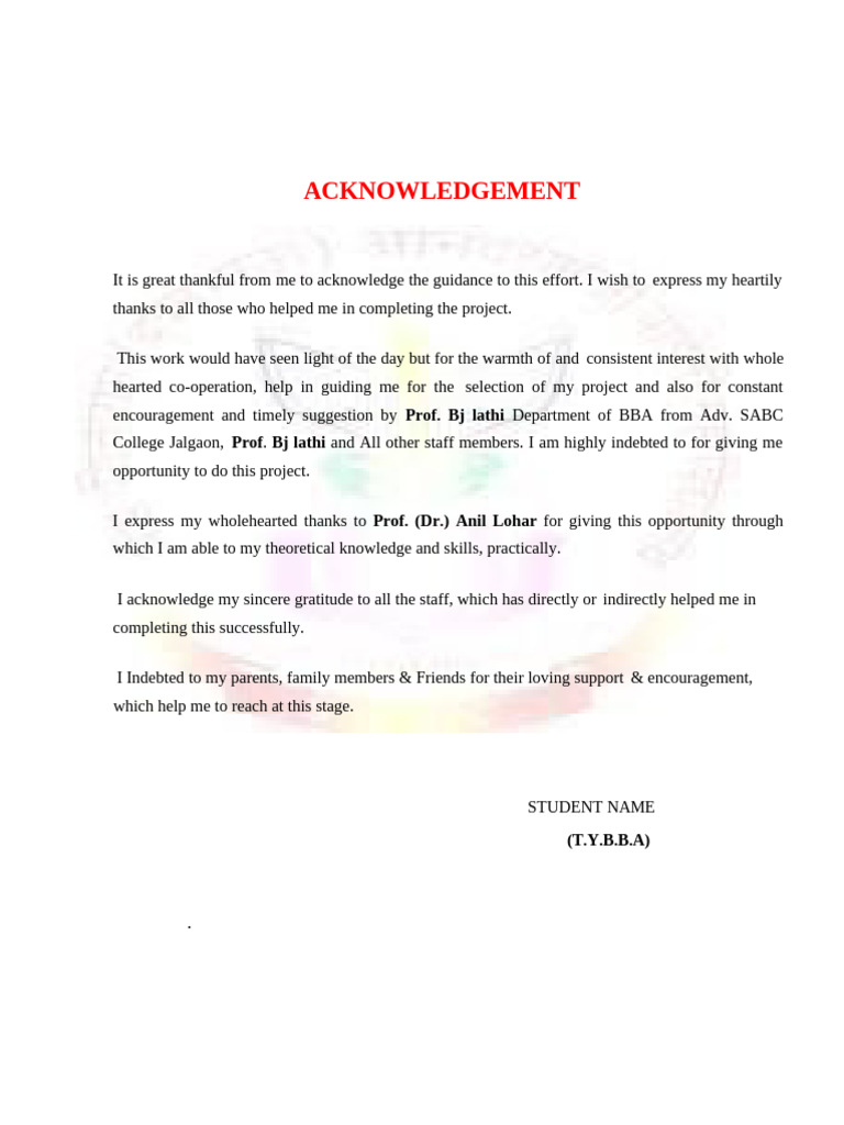 Bca Project Format 4 5 | PDF