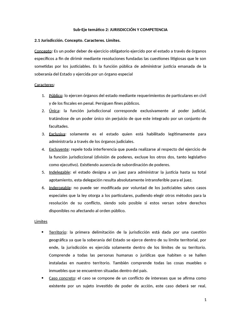 Jurisdicción y Competencia en Derecho | PDF | Jurisdicción | Ley procesal