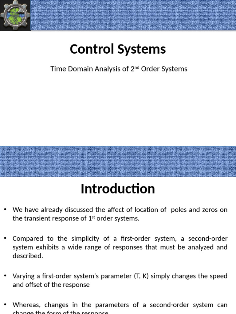 Time Domain Analysis of 2nd Order Systems | PDF | Damping | Mechanics
