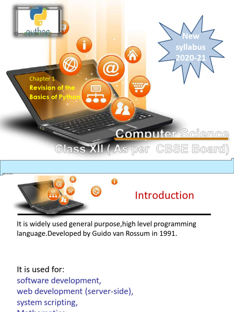 Python Basics for Class XII CBSE | PDF | Data Type | Integer (Computer ...
