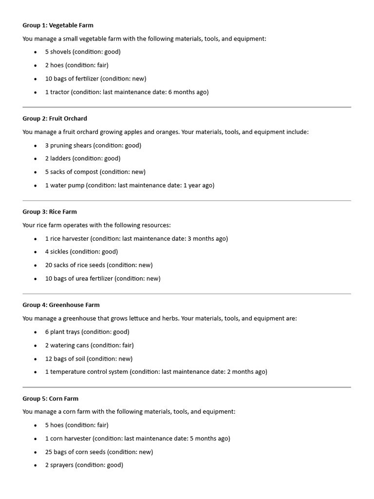 Essential Farm Equipment Inventory Guide | PDF