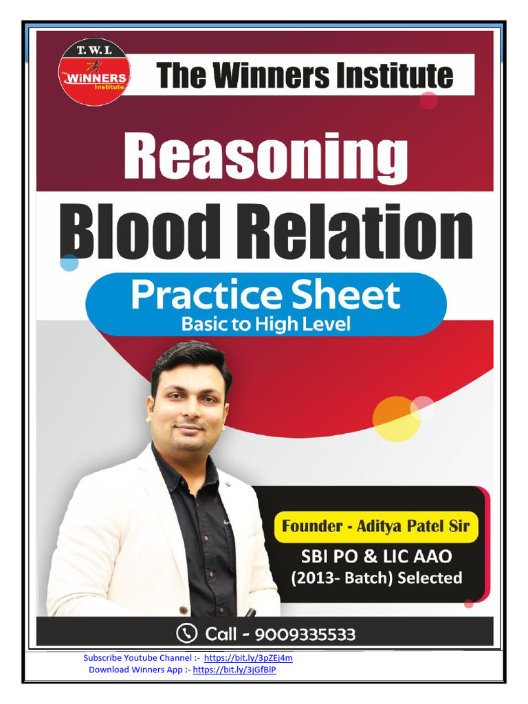 Blood Relation Practice Questions Sheet | PDF | Human Life Stages ...