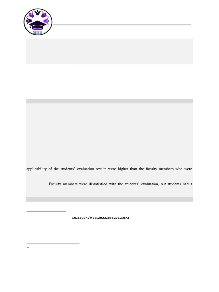 Faculty Evaluation: Student vs. Faculty Views | PDF | Systematic Review ...