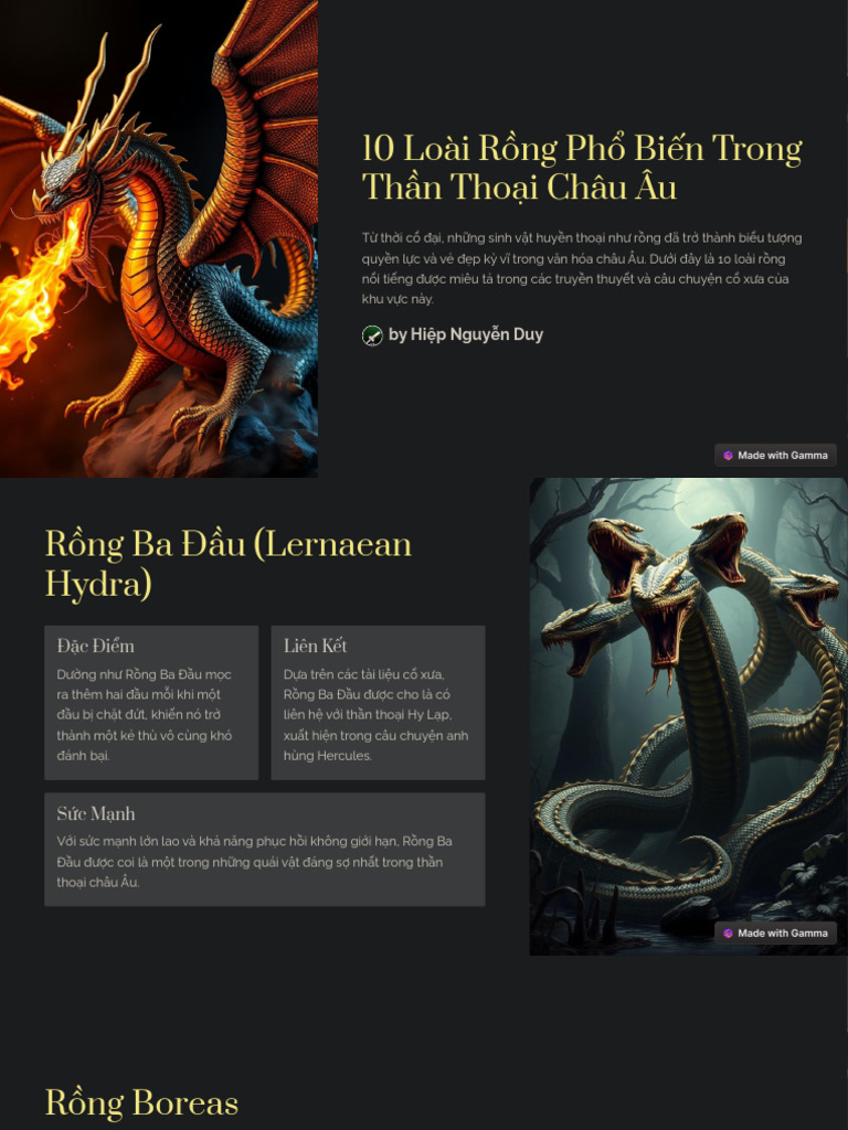 10 Loai Rong Pho Bien Trong Than Thoai Chau Au | PDF