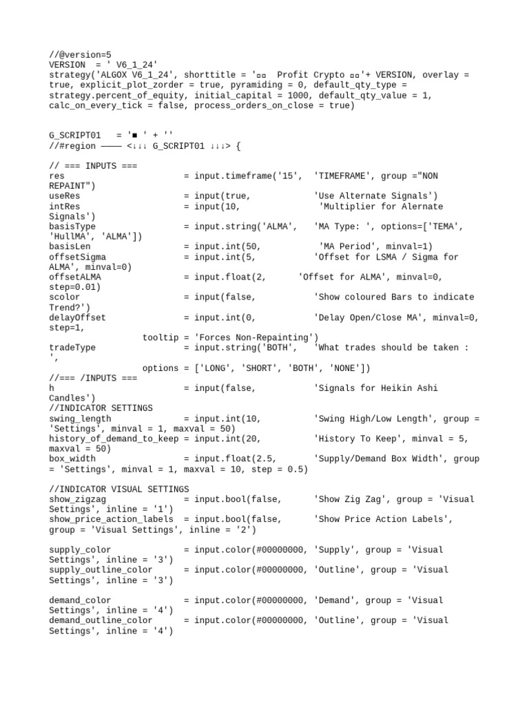 ALGOX V6_1_24 Crypto Trading Strategy | PDF