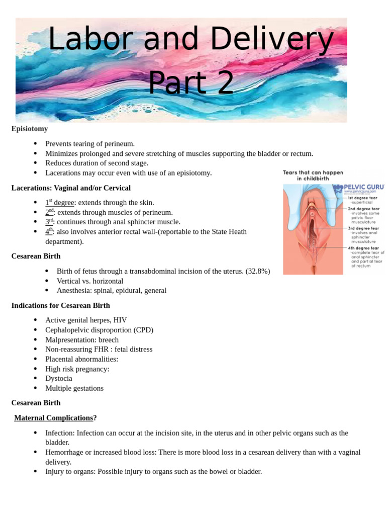 Labor and Delivery part 2 | PDF | Childbirth | Maternal Health