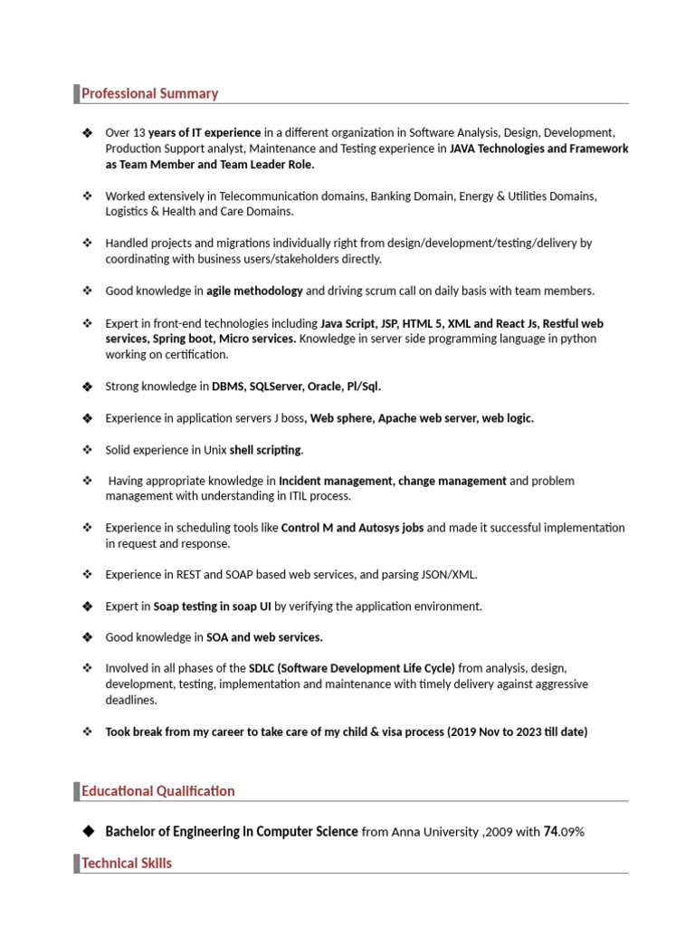 JavaResumeSample8 PDF Java Programming Language Eclipse Software Javaresumesample8 pdf java programming language eclipse software