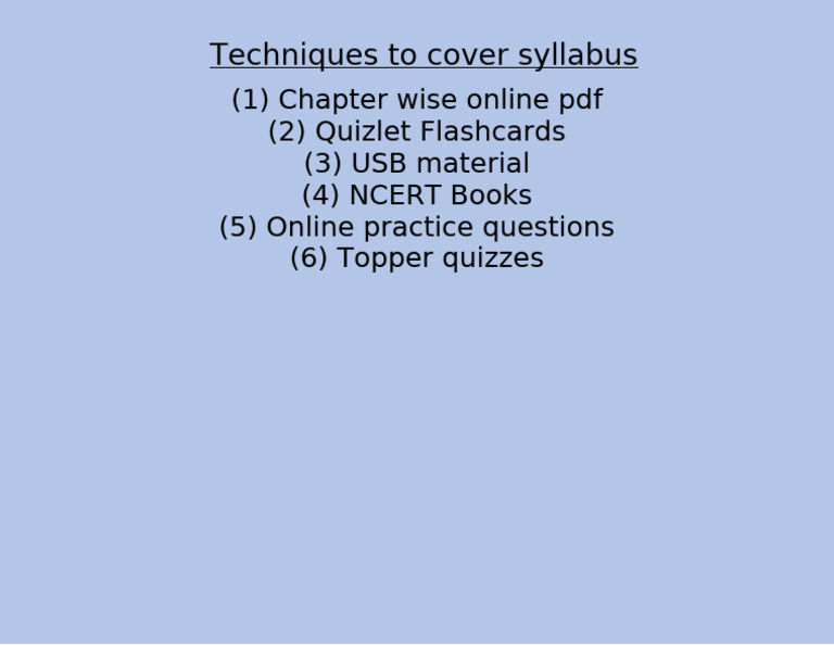 Effective Syllabus Coverage Techniques | PDF