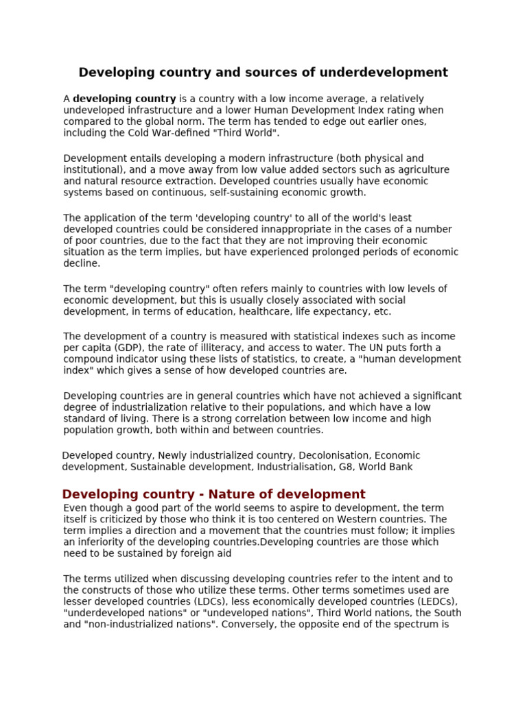 Understanding Developing Countries' Challenges | PDF | Developing ...