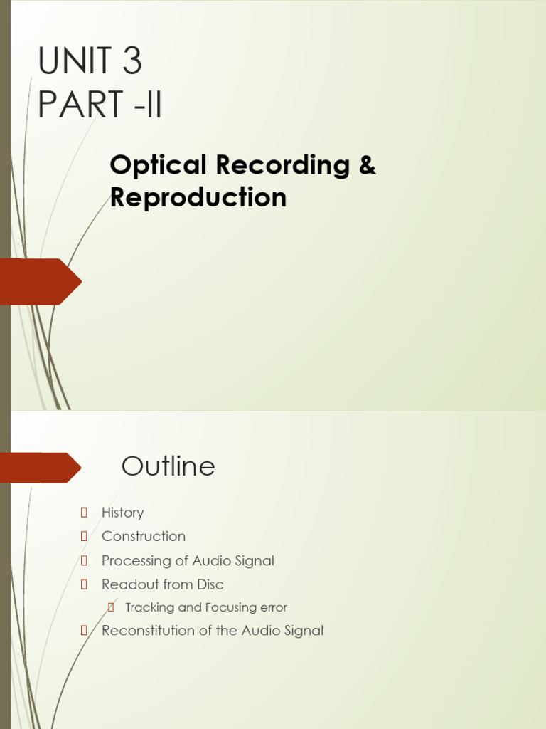 CD Optical Recording and Signal Processing | PDF | Compact Disc ...