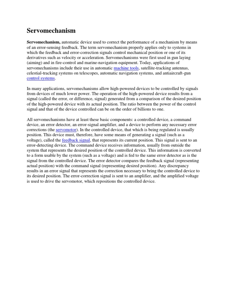 Servomechanism Pdf