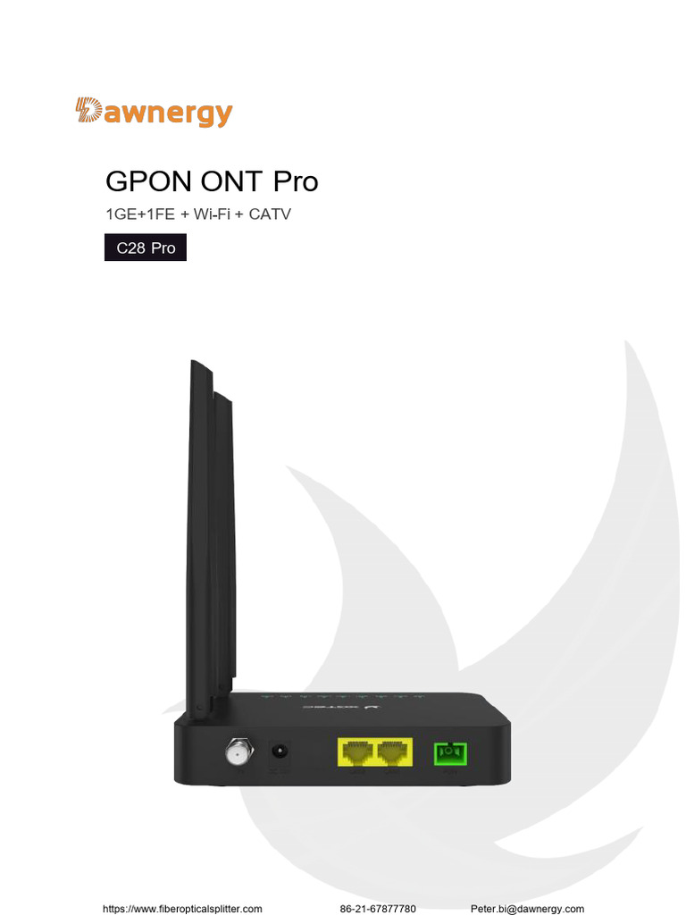 GPON ONT Pro Specifications and Features | PDF | Ip Address ...