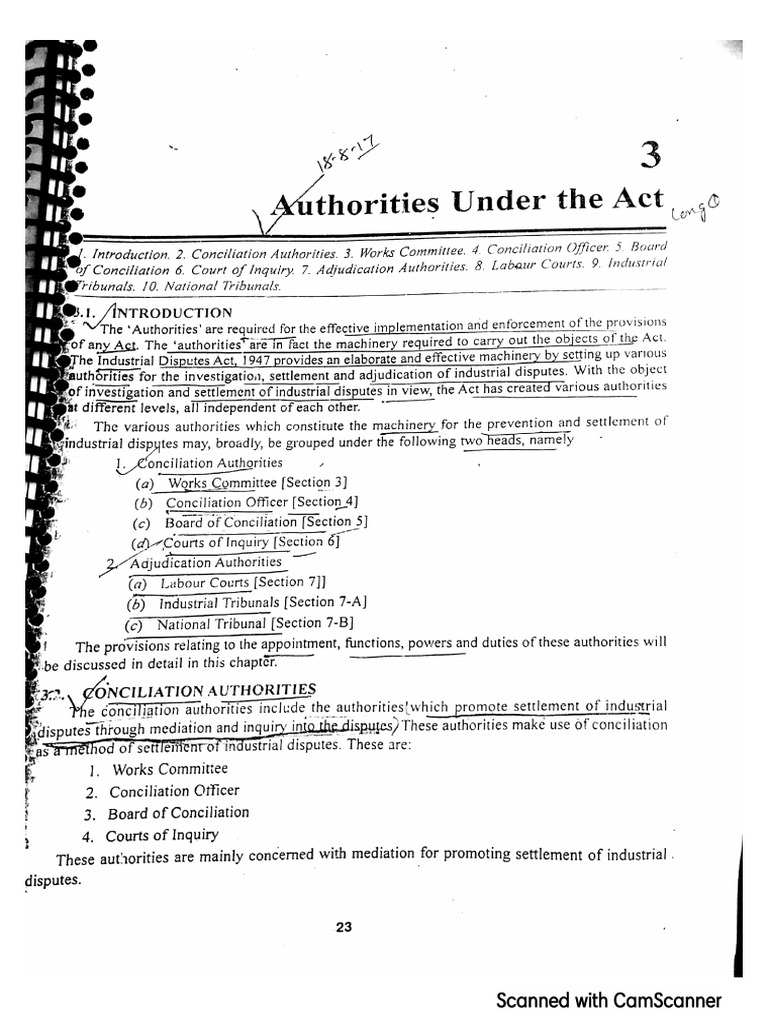Authorities Under The Act | PDF