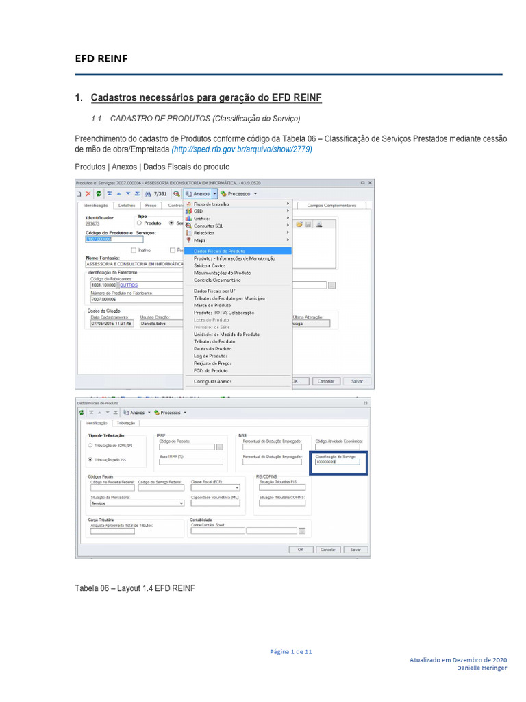 Cadastro e Geração de EFD REINF | PDF
