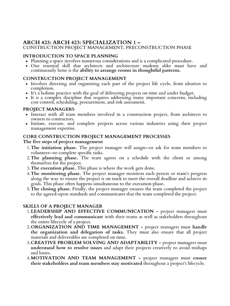 Construction Project Management Essentials | PDF | Project Management ...