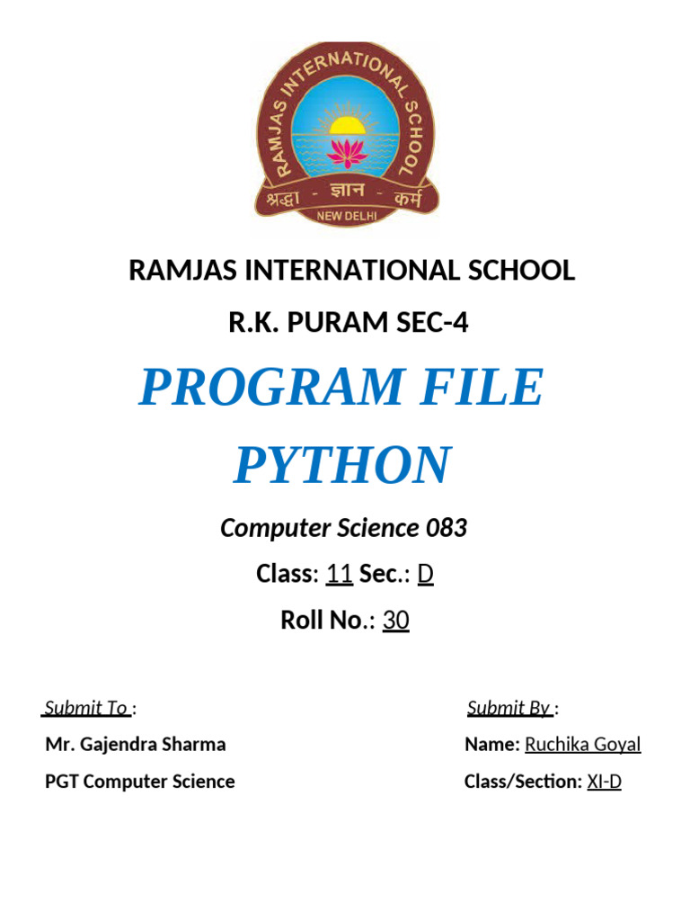 RAMJAS INTERNATIONAL SCHOOL Prgram file (Autosaved) | PDF | Linguistics image.