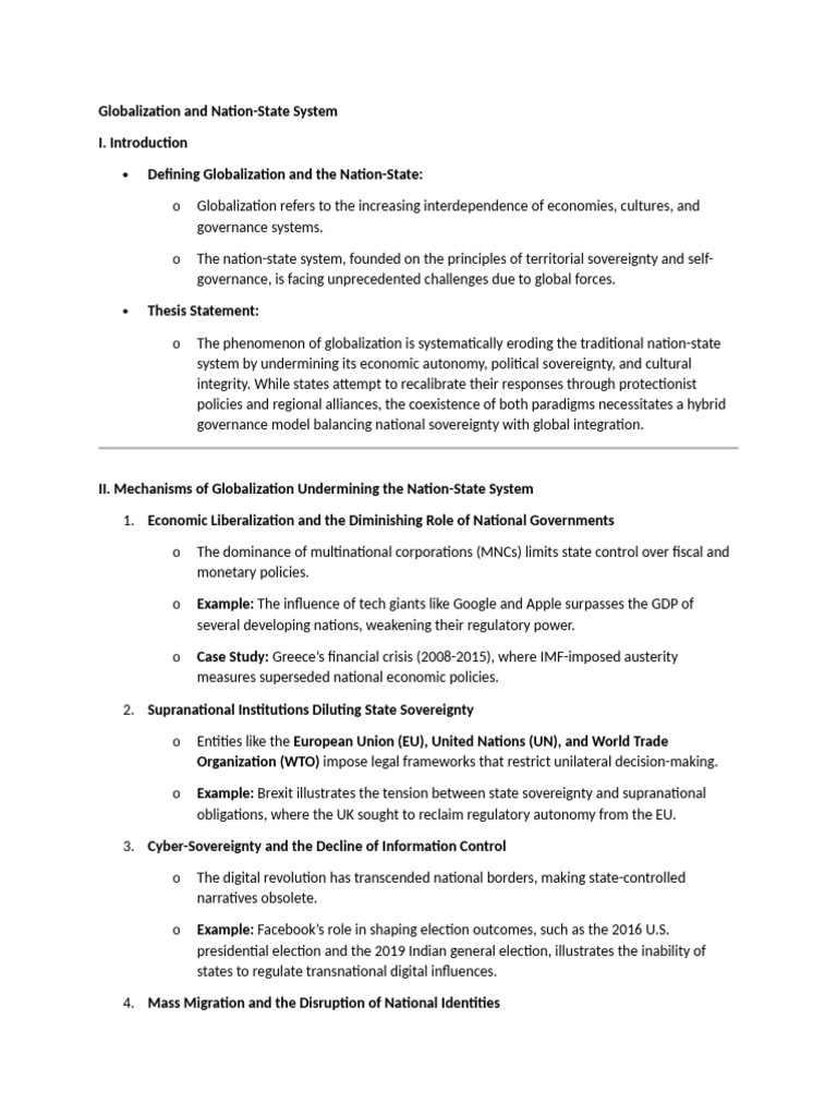 Impact of Globalization on Nation-States | PDF | Globalization | Governance