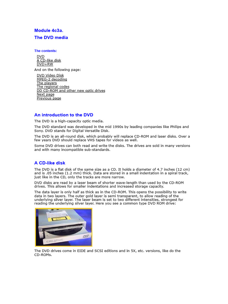 Overview of DVD Technology and Formats | PDF | Floppy Disk | Dvd