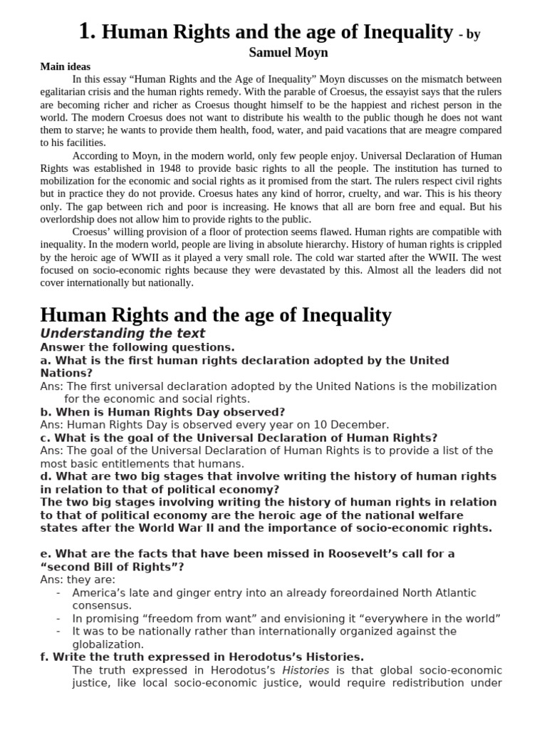 Human Rights Amidst Growing Inequality | PDF | Economic Inequality ...