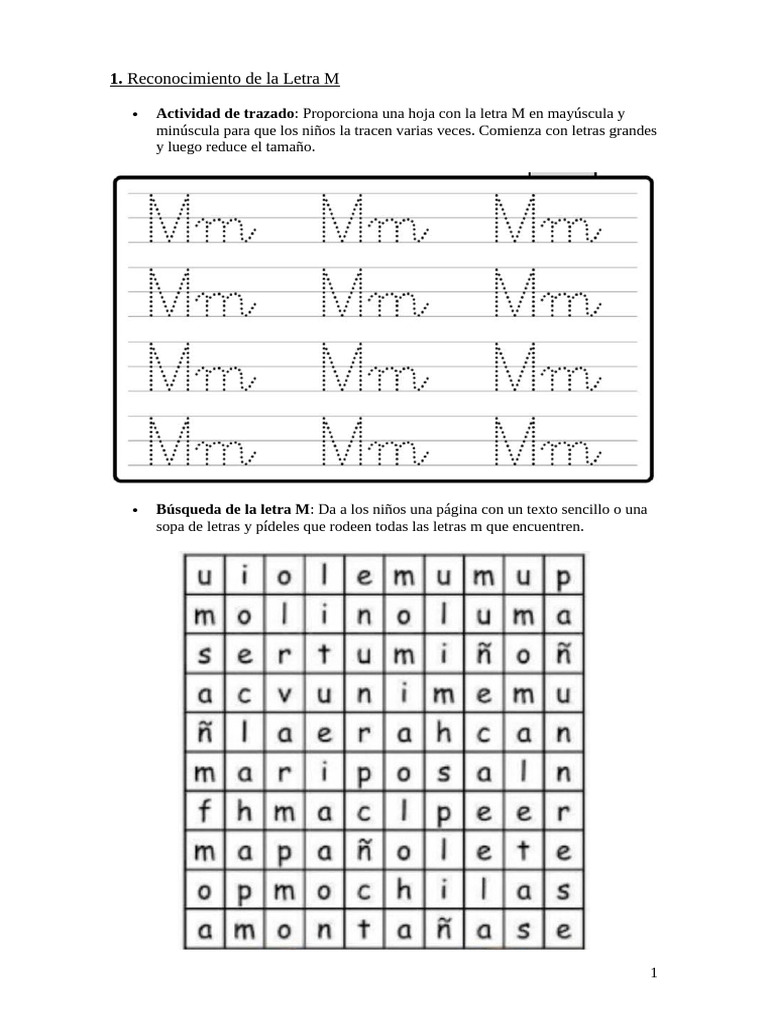 Actividades Educativas con la Letra M | PDF | Comunicación escrita ...