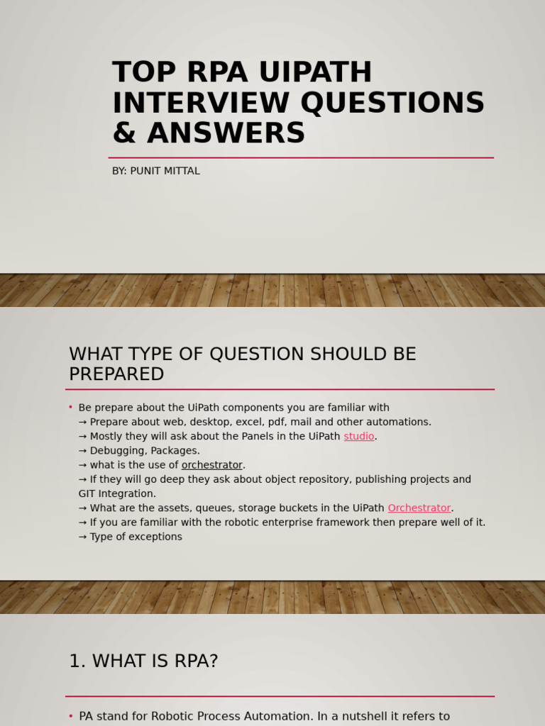 Top RPA UiPath Interview Questions & Answers | PDF | Microsoft Excel ...