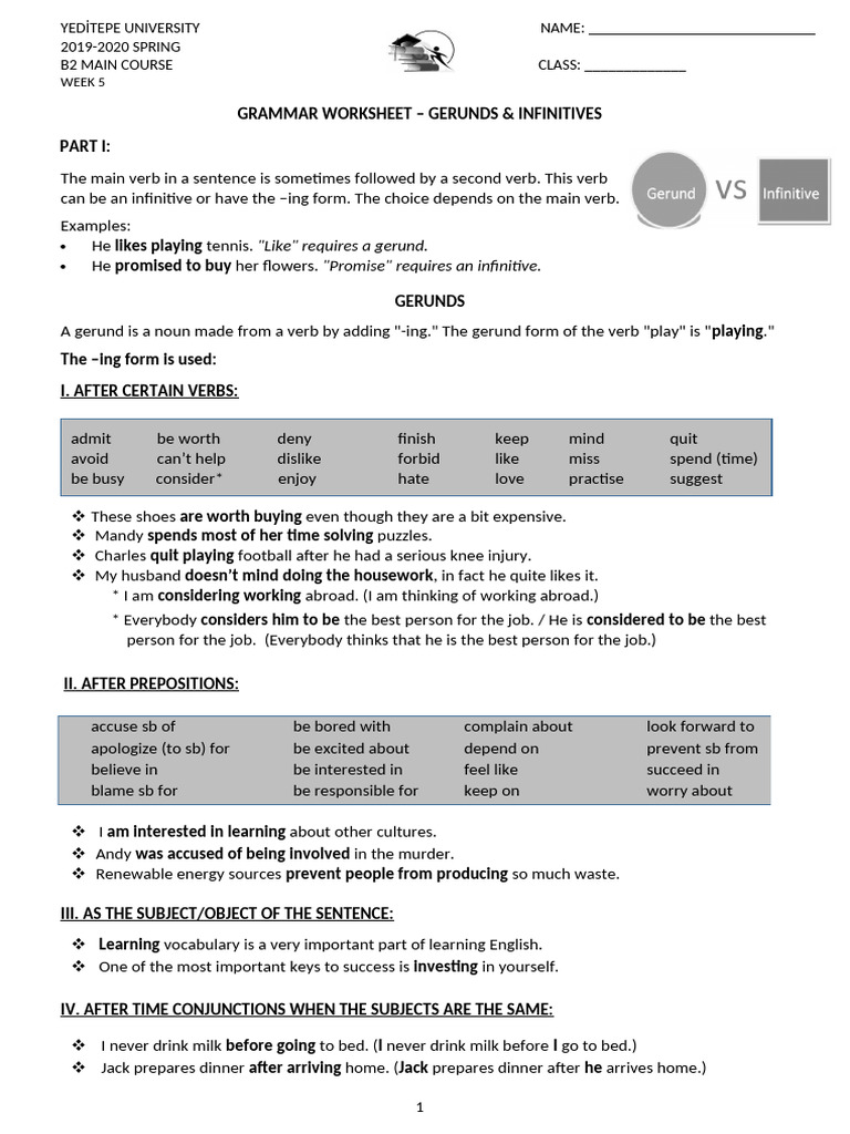 Gerunds and Infinitives Grammar Guide | PDF | Verb | Linguistics