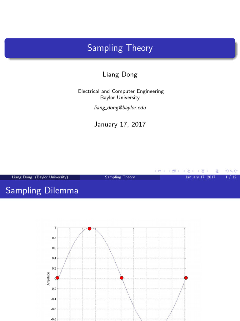 Sampling Theory | PDF | Sampling (Signal Processing) | Electrical ...