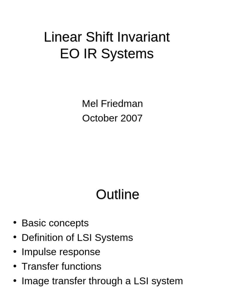 Linear Shift Invariant Sysstems | PDF | Convolution | Fourier Transform