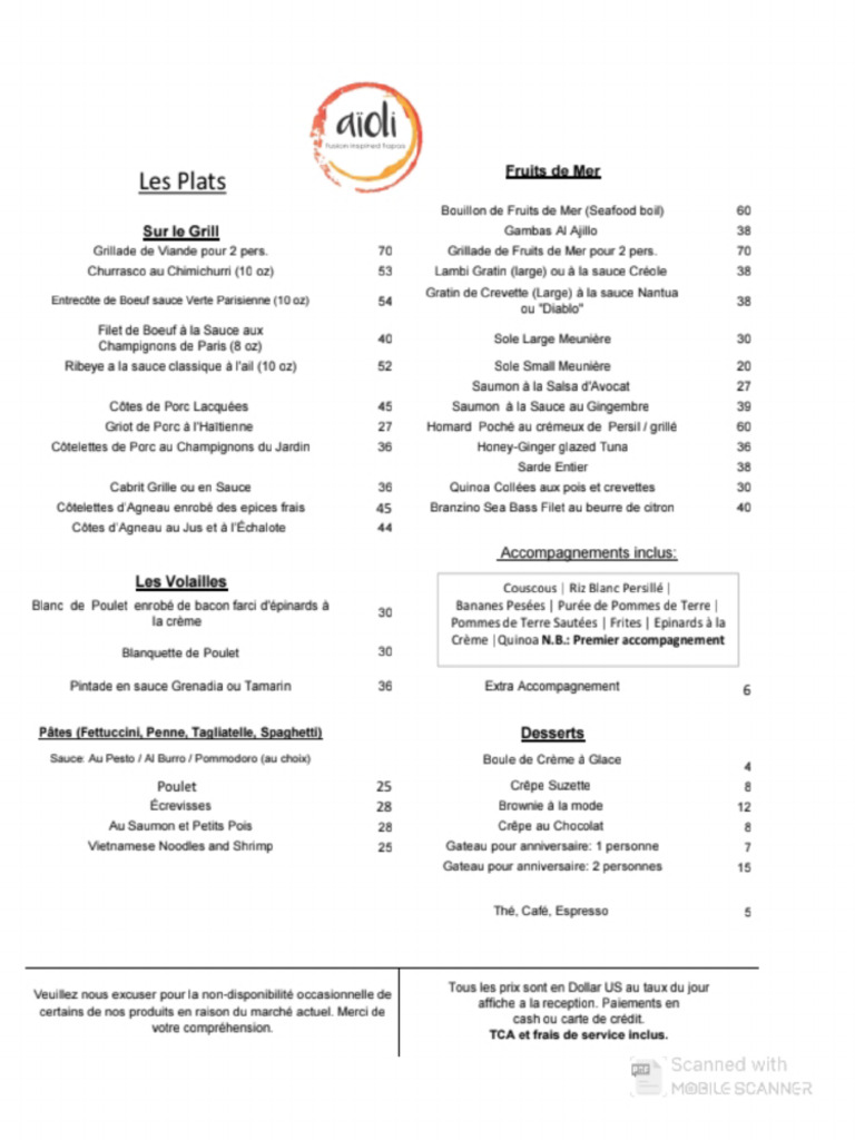 Menu Plats Dec 10 2024 PDF | PDF
