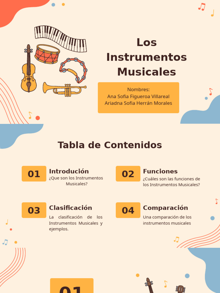 Instrumentos Musicales: Clasificación y Funciones | PDF | Instrumentos ...