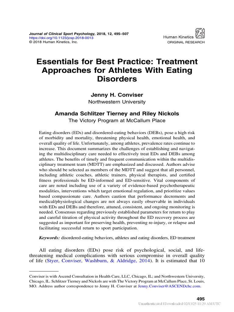 Best Practices for Athlete ED Treatment | PDF | Psychotherapy ...