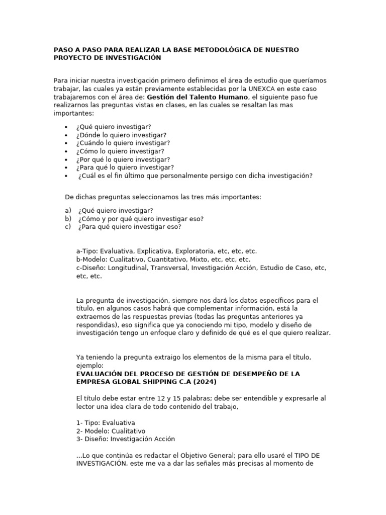 Metodología para Proyectos de Investigación | PDF | Caso de estudio