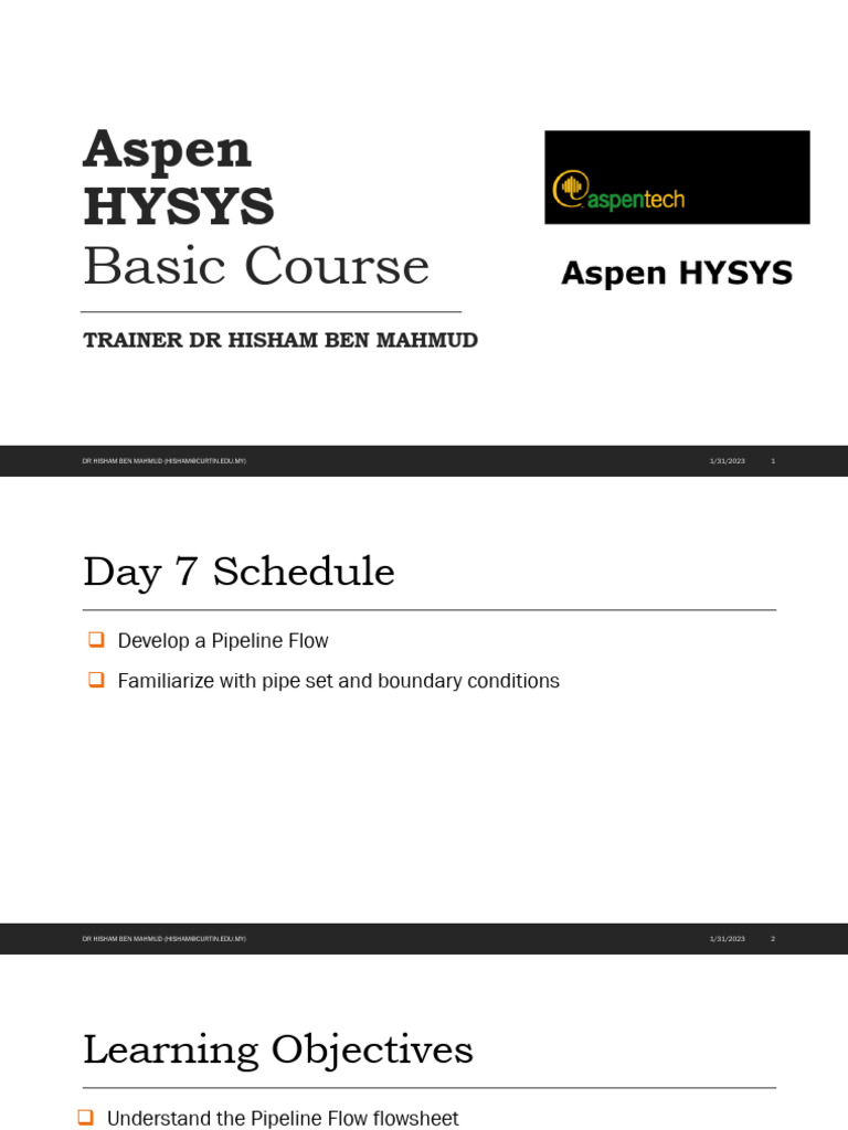 Aspen Hysys Pipeline Flow Basics Pdf Mechanical Engineering Gas