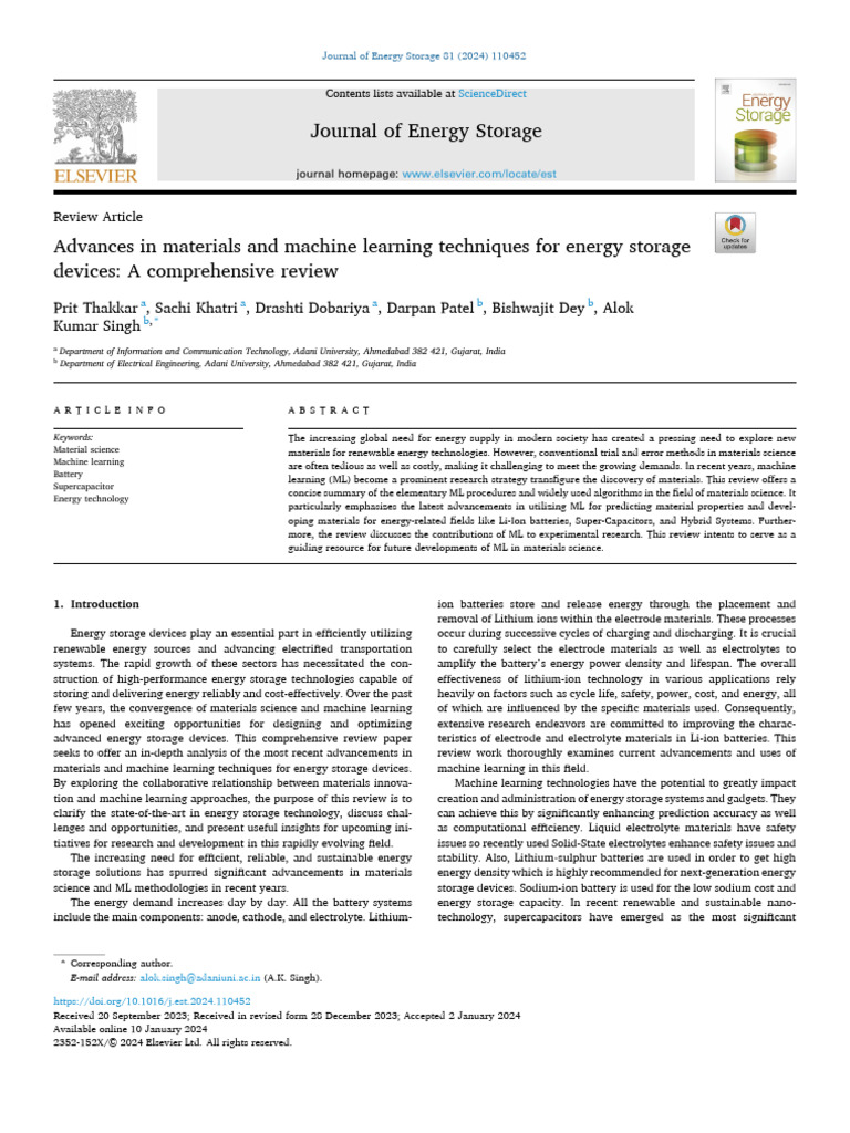 1-s2.0-S2352152X24000379-main | PDF | Lithium Ion Battery | Energy Storage