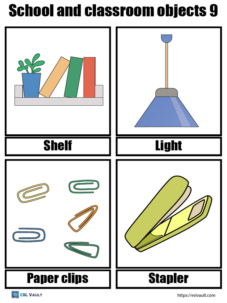 Classroom and School Flashcards PDF 9 | PDF