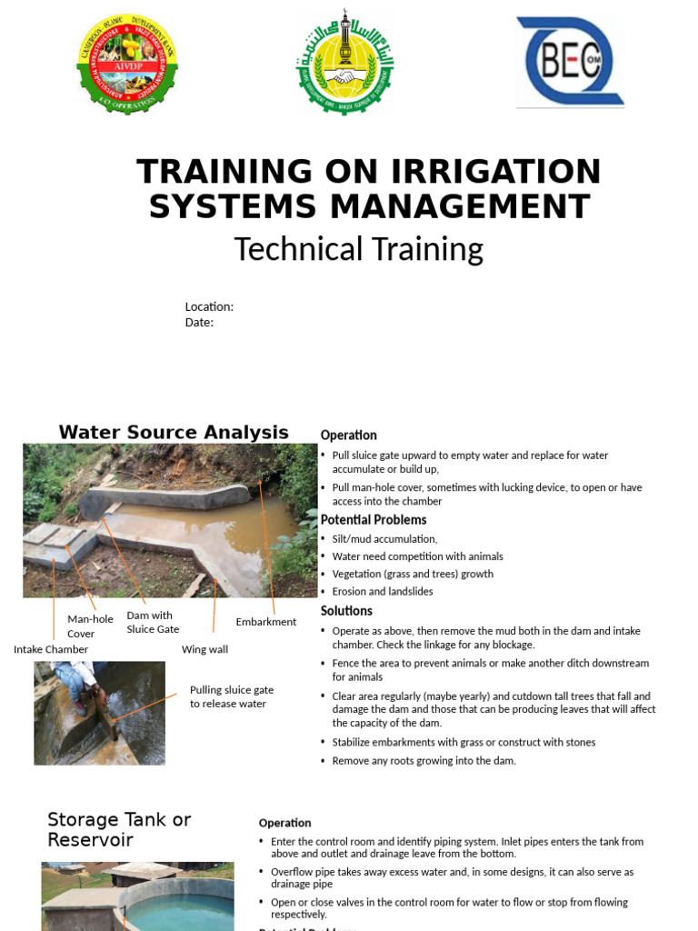 Irrigation Systems Management Training | PDF | Dam | Leak