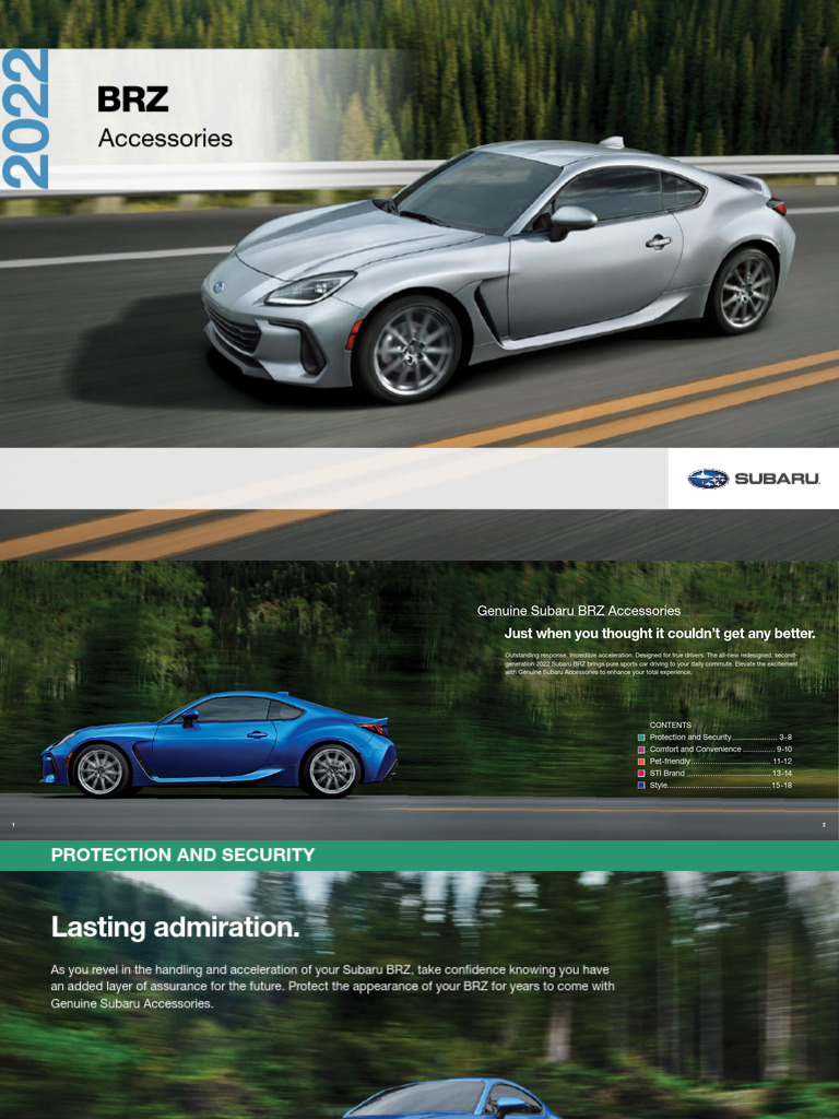 2022 Subaru BRZ Accessories | PDF | Seat Belt | Land Vehicles