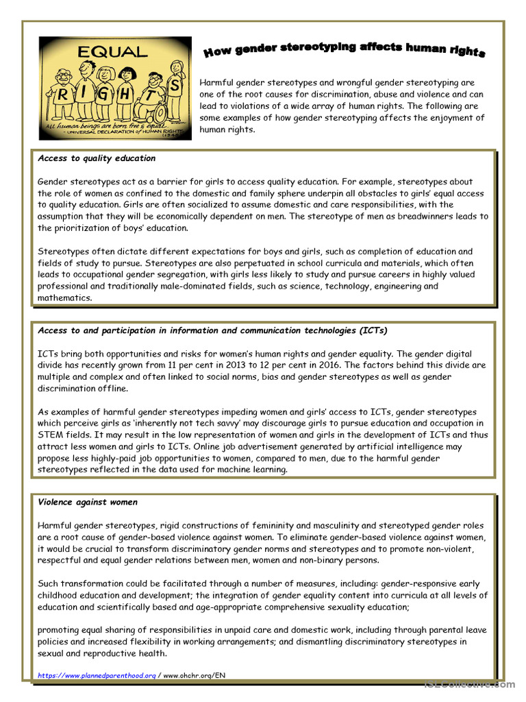 Impact of Gender Stereotypes on Rights | PDF | Gender Role | Gender
