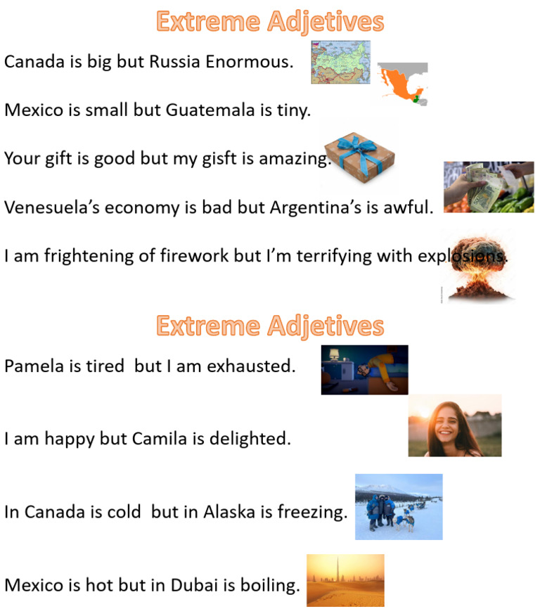 Extreme Adjectives Comparison Guide | PDF