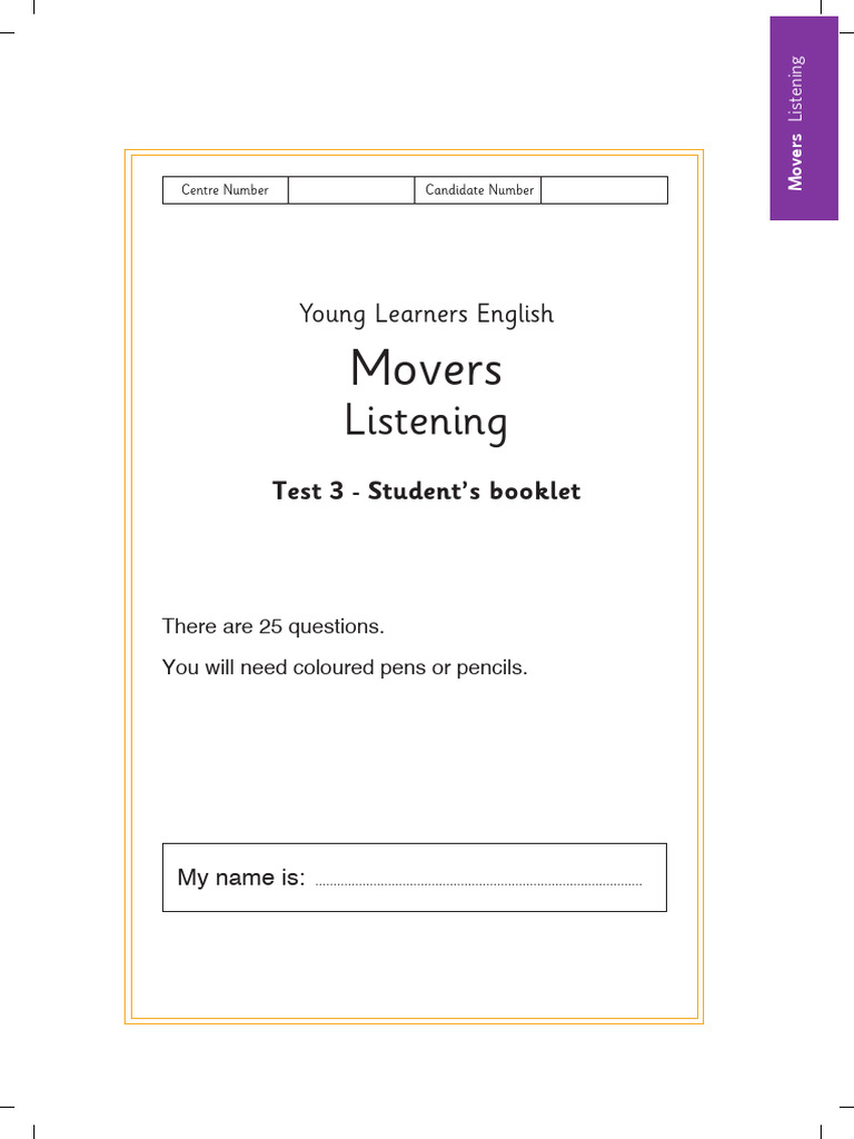 Young Learners English: Movers Test 3 | PDF