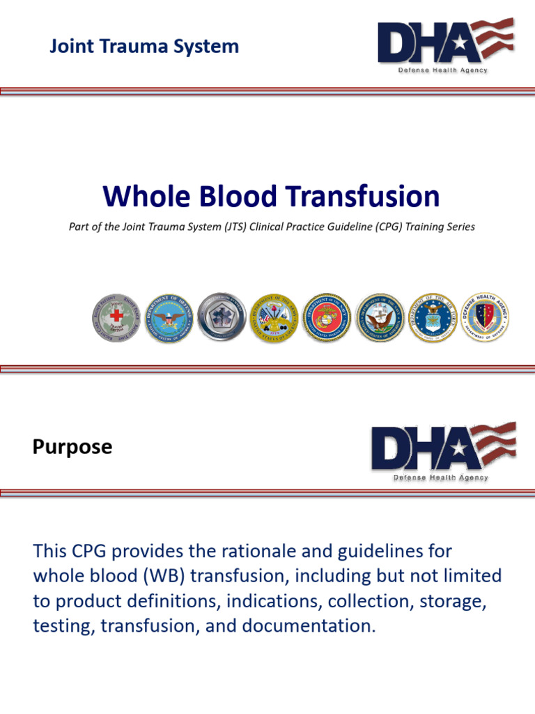 Whole Blood Transfusion Guidelines | PDF | Blood Transfusion | Anatomy