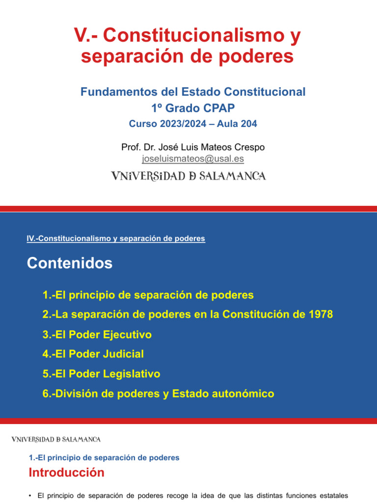 Separación de poderes en el Estado español | PDF | Judicaturas ...
