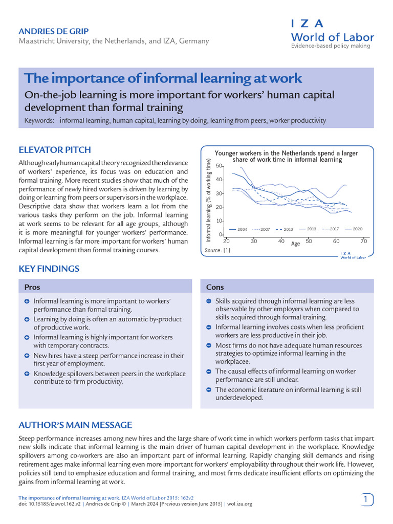 The Power of Informal Learning | PDF | Employment | Human Capital