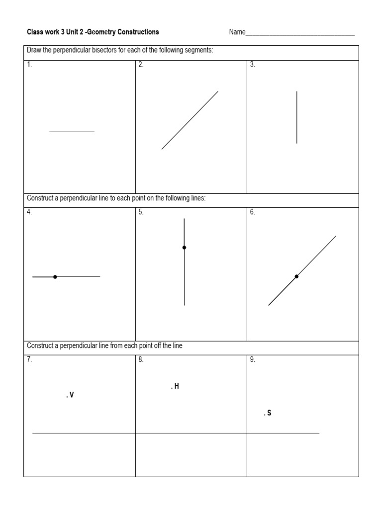 Geometry Constructions Practice Worksheet | PDF