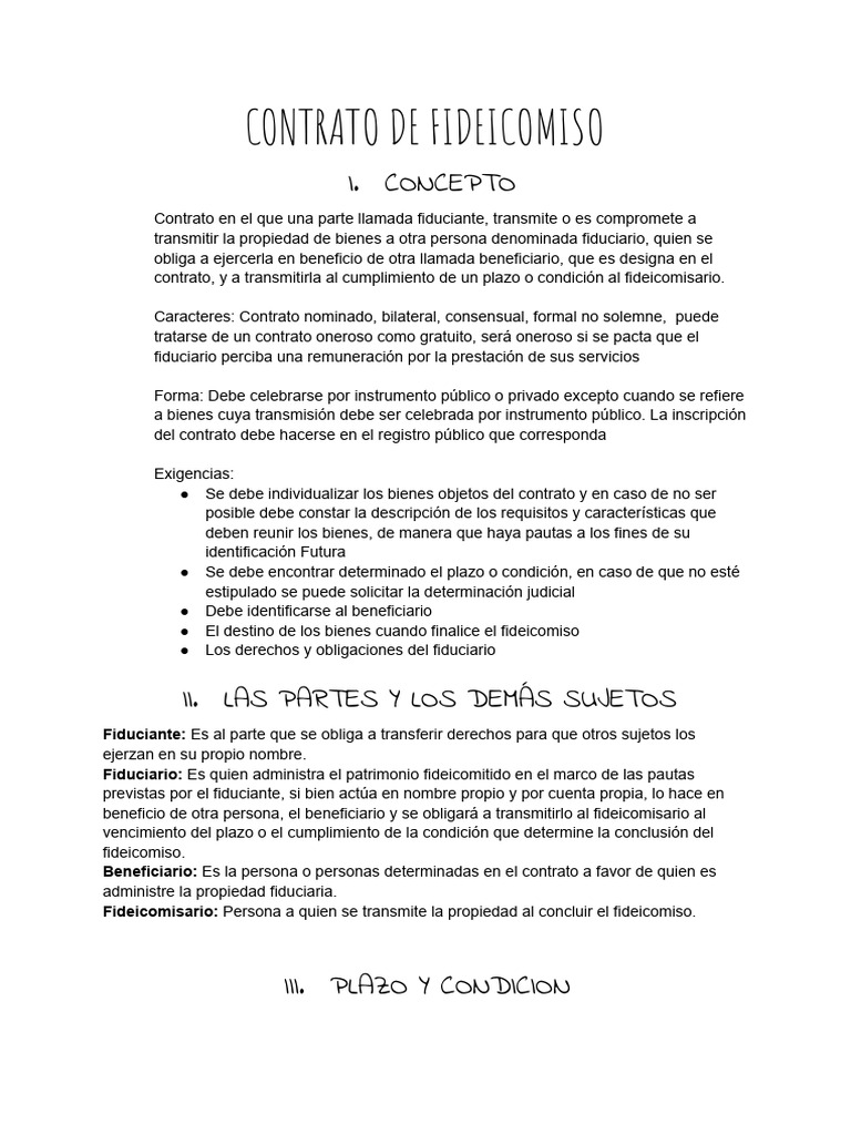 Guía Completa del Contrato de Fideicomiso | PDF | Derecho privado | Ley ...