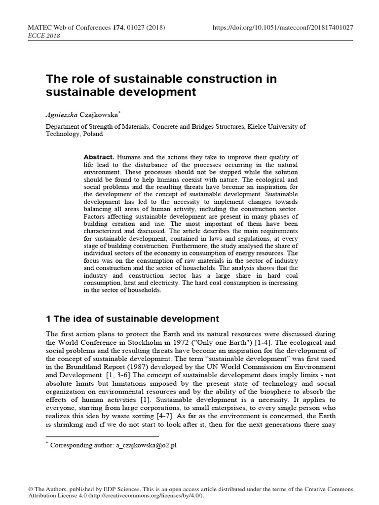 The Role of Sustainable Construction in Sustainabl | PDF ...