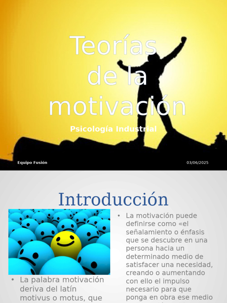 Diapos Teorias de La Motivacion | PDF | Motivación | Motivacional